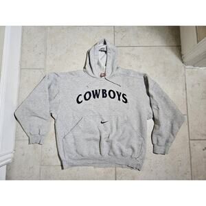 90s Vtg Nike Mens ProLine Authentic Cowboys Sweater Sz Medium Gray Center Swoosh